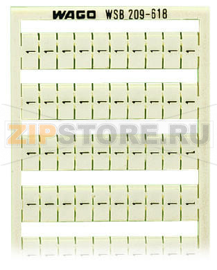 Маркировочная карта WSB; в картах; МАРКИРОВАНО; 1 / 2 (50 каждый); not stretchable; Вертикальная маркировка; с креплением на защелке; белые Wago 209-618 