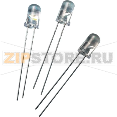 Светодиод круглый 7200 мкд, синий, 5 мм, 23°, 20 мА, 3.2 В Avago Technologies HLMP-CB2B-ВW0DD 