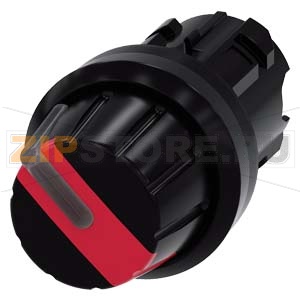 АКТУАТОР ПОВОРОТНОГО ПЕРЕКЛЮЧАТЕЛЯ С ВОЗМОЖНОСТЬЮ ПОДСВЕТКИ, 22MM, КРУГЛ., ПЛАСТИК, ПОВОРОТНАЯ РУКОЯТКА ЧЁРНАЯ С КРАСНОЙ ВСТАВКОЙ, 2 КОММУТАЦИОННЫХ ПОЛОЖЕНИЯ: O-I, С ФИКСАЦИЕЙ, УГОЛ ПОВОРОТА РУКОЯТКИ 90 ГРАД.: 10:30Ч. /13:30Ч. Siemens 3SU1002-2AF20-0AA0 