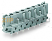 MCS MIDI Classic Розетка под пайку THT; 0.6 x 1.0 mm solder pin; угловые; Проходной фланец; Шаг контактов 7,5 мм; 4-пол.; серые Wago 232-734/047-000