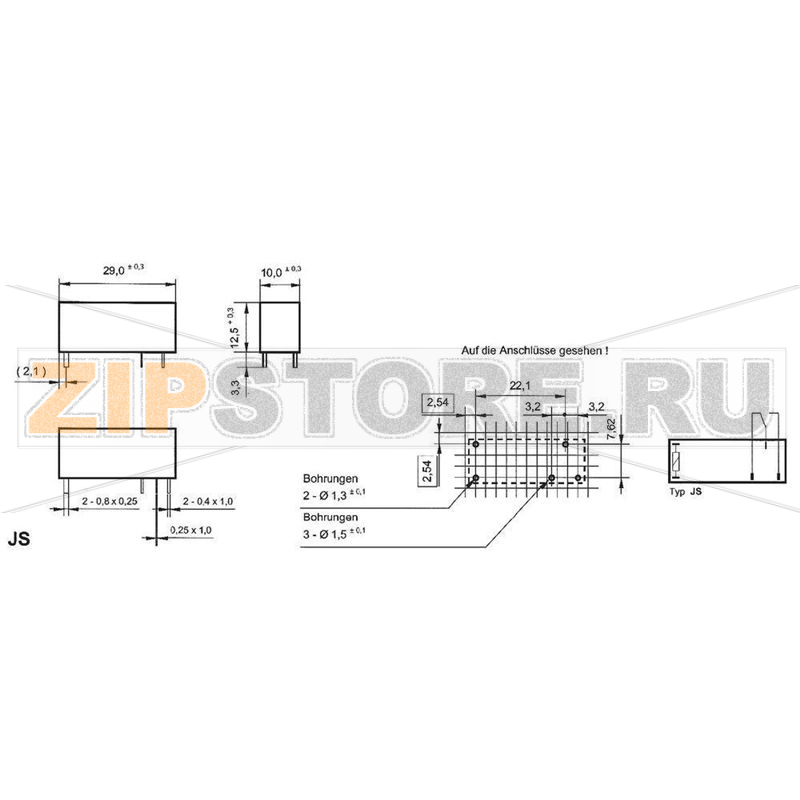 Реле электромагнитное 12 В/DC, 10 А, 1 шт Fujitsu JS-12N-K 