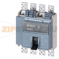 fixed-mounted molded case circuit breaker w. handle frame 1600; 4AUX and trip alarm switch S24; Icu "H" Icu=85kA @ 415V, 4-pole, right ETU350, LSI, In=800A rotary coding switch Ir=320...800A Isd=1...10xIn, Ii=1.5...15xIn N conductor protec. adjustable OFF