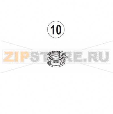 Pipe clamp Hobart UXT-10A                                                                                   Pipe clamp Hobart UXT-10AЗапчасть на сборочном чертеже под номером: 10Название запчасти на немецком языке языке: Pipe clamp Hobart UXT-10A
