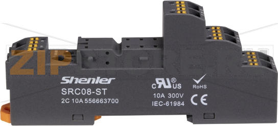 Розетка для 2 контактных реле R2G с пружинным зажимом, 10A Shenler SRC08-ST 