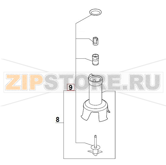 Нож Robot Coupe MP 350 Ultra V.V. Нож для ручного миксера Robot Coupe MP 350 Ultra V.V.Запчасть на сборочном чертеже под номером: 9