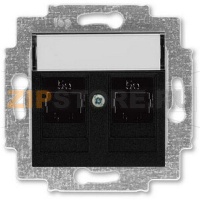 Розетка компьютерная, 2хRJ45, антрацитовая ABB 2CHH295118A6063
