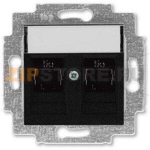 Розетка компьютерная, 2хRJ45, антрацитовая ABB 2CHH295118A6063 