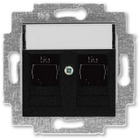 Розетка компьютерная, 2хRJ45, антрацитовая ABB 2CHH295118A6063