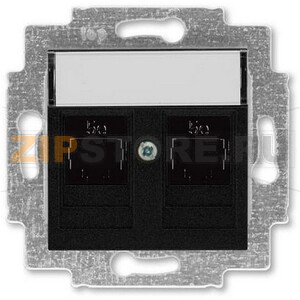 Розетка компьютерная, 2хRJ45, антрацитовая ABB 2CHH295118A6063 