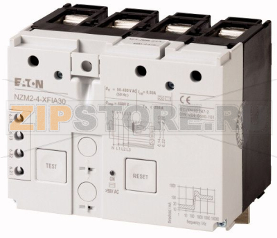 Расцепитель токов утечки, 30 мА, DC чувствительные, 4P Eaton NZM2-4-XFIA30 