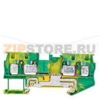 Through-type PE terminal 4 mm2, 6.2 mm wide green-yellow 4 clamping points Siemens 8WH6004-0CG07