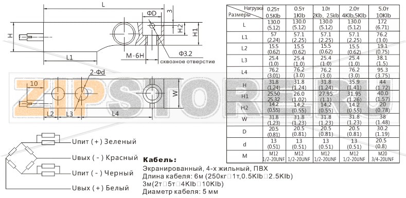 Тензодатчик Zemic H8H-C3-1.0t-4B Тензометрический датчик веса балочный на сдвиг Zemic H8H-C3-1.0t-4BНагрузка: 1.0 t  Материал исполнения:сталь с никелевым покрытием Класс защиты: IP67
