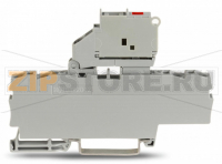 4-conductor fuse terminal block; with pivoting fuse holder; with end plate; for 5 x 20 mm miniature metric fuse; with blown fuse indication by LED; 12 - 30 V; for DIN-rail 35 x 15 and 35 x 7.5; 2.5 mm; Push-in CAGE CLAMP®; 2,50 mm; gray Wago 2002-1811/1