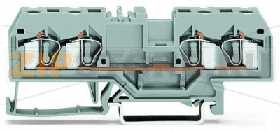 4-проводные проходные клеммы; 4 mm; центральная маркировка; для DIN-рейки 35 x 15 и 35 x 7,5; CAGE CLAMP®; 4,00 mm; серые Wago 281-652 Примечание:Terminating Aluminum ConductorsWAGO spring clamp terminal blocks are suitable for solid aluminum conductors up to 4 mm?/12 AWG if WAGO “Alu-Plus” Contact Paste is used for termination.“Alu-Plus” Contact Paste Advantages:Automatically destroys the oxide film during clamping.Prevents fresh oxidation at the clamping point.Prevents electrolytic corrosion between aluminum and copper conductors (in the same terminal block).Provides long-term protection against corrosion....