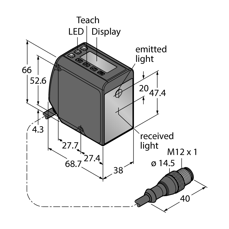 Датчик фотоэлектрический Turck LTF12UC2LDQP 