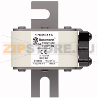 Предохранитель, 1250 A, AC 690 В, 200 кА, 3, 76x92x109 мм, aR, DIN, IEC Eaton FUSE 1250A 690V 3