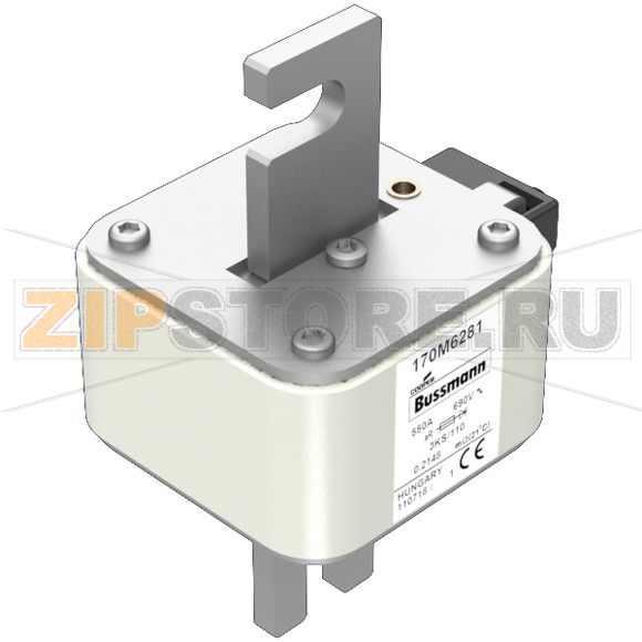 Предохранитель, 550 A, AC 690 В, 200 кА, size 3, 74x92x141 мм, aR, IEC Eaton FUSE 550A 690V 3KS 
