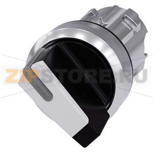 АКТУАТОР ПОВОРОТНОГО ПЕРЕКЛЮЧАТЕЛЯ С ВОЗМОЖНОСТЬЮ ПОДСВЕТКИ, 22MM, КРУГЛ., ГЛЯНЦЕВЫЙ МЕТАЛЛ, КОРОТКАЯ ЧЁРНАЯ РУКОЯТКА С БЕЛОЙ ВСТАВКОЙ, 2 КОММУТАЦИОННЫХ ПОЛОЖЕНИЯ: O&lt;I, БЕЗ ФИКСАЦИИ, УГОЛ ПОВОРОТА РУКОЯТКИ 45 ГРАД. : 10:30Ч./12Ч. Siemens 3SU1052-2BC60-0AA 