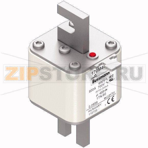 Предохранитель, 800 A, AC 690 В, 200 кА, DIN 1, 53x66x108 мм, aR, DIN, IEC Eaton FUSE 800A 690V 