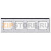 Рамка четырехместная, серебро/дымчатый чёрный ABB 2CHH015040A6070