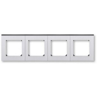 Рамка четырехместная, серебро/дымчатый чёрный ABB 2CHH015040A6070