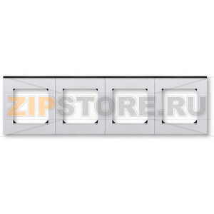 Рамка четырехместная, серебро/дымчатый чёрный ABB 2CHH015040A6070 