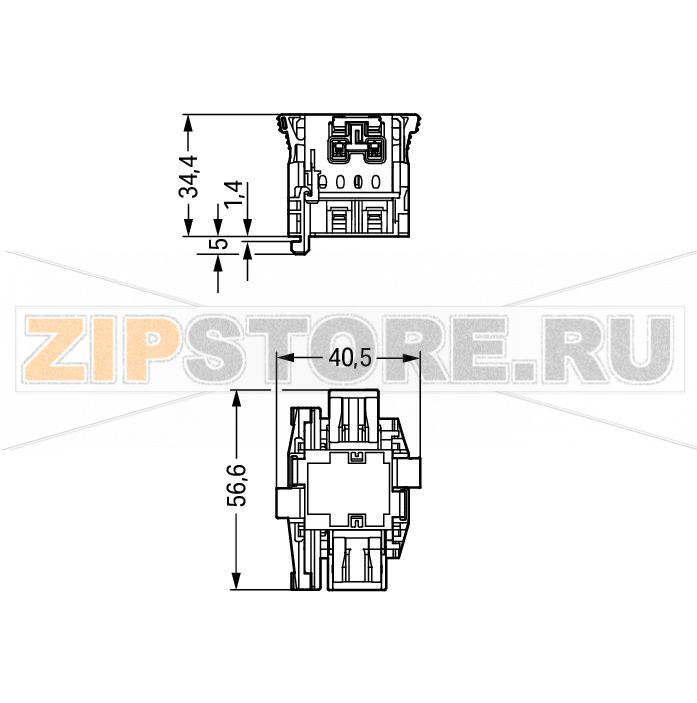 Linect® T-connector; 2-pole; Cod. L; 1 input; 2 outputs; white Wago 770-7502 Protected against mismating and maintenance-free...