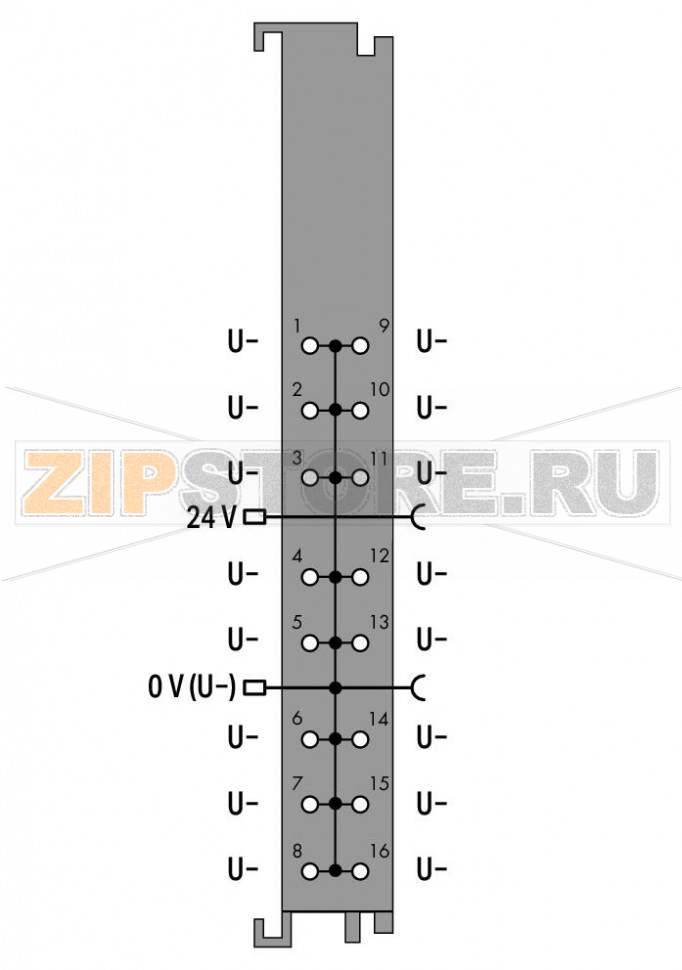 Распределение потенциалов; 16-канальный, 0 В; Extreme; темно-серые Wago 750-1606/040-000 
