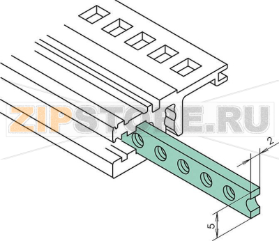 Планка с резьбовыми отверстиями, HP 42, оцинкованная сталь, M2,5 Bopla GS/M 00042 