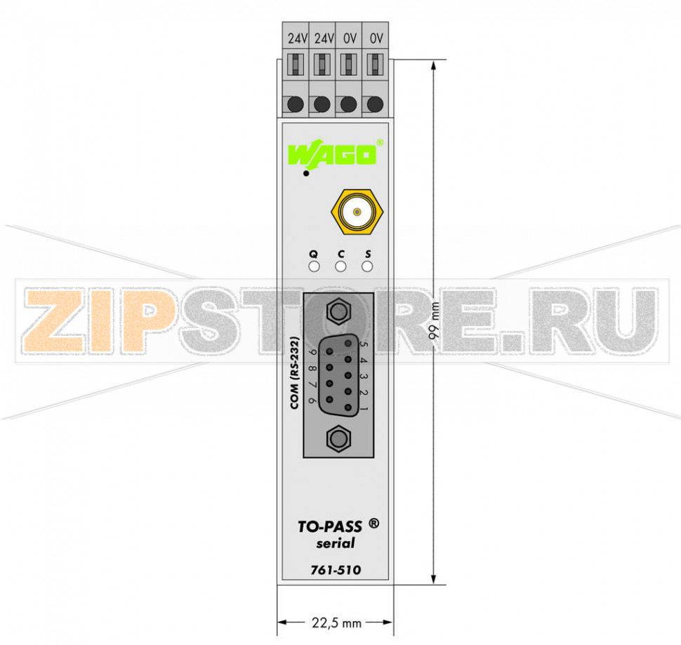 TO-PASS® modem; GPRS modem, RS-232 Wago 761-510 