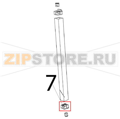 Tappo fulcro inf. porta Unox XBC 615EG Tappo fulcro inf. porta Unox XBC 615EGЗапчасть на деталировке под номером: 7