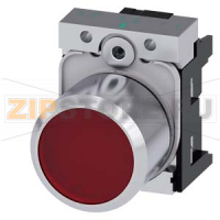 АКТУАТОР КНОПКИ С ВЫСОКИМ ФРОНТАЛЬНЫМ КОЛЬЦОМ (12MM), 22MM, КРУГЛ., МЕТАЛЛ, КНОПКА ПЛОСКАЯ КРАСНАЯ С ВОЗМОЖНОСТЬЮ ПОДСВЕТКИ, БЕЗ ФИКСАЦИИ, С ДЕРЖАТЕЛЕМ Siemens 3SU1251-0EB20-0AA0