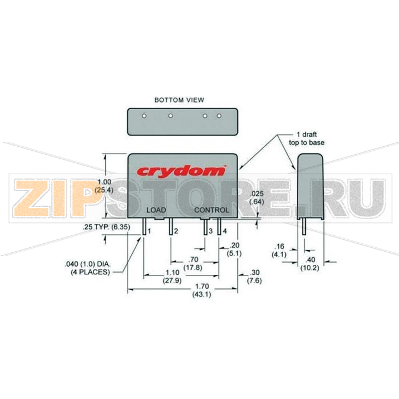 Реле твердотельное 4 А, 280 В/AC, 1 шт Crydom MP240D4 
