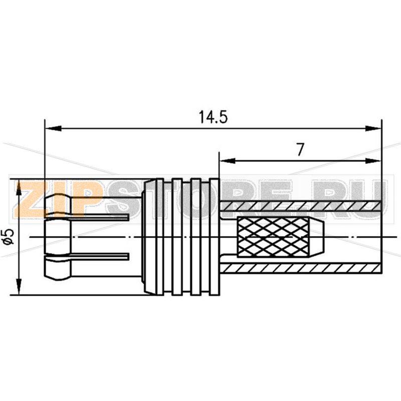 Разъем MCX, 50 Ом, 1 шт Telegärtner J01270A0151 