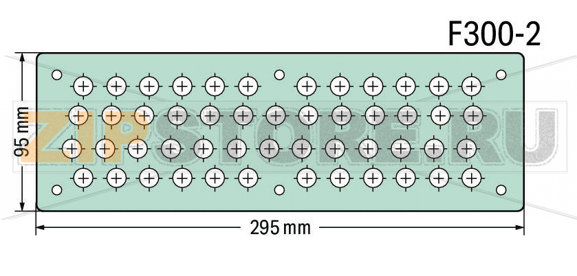Фланцевая пластина; F300-2; ШxВ (295x95 мм); Просверленные отверстия: 50 M12 Wago 850-819/002-003 