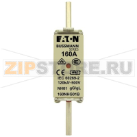 Предохранитель, 160 A, AC 500 В, 120 кА, NH01, gL/gG, IEC Eaton NH FUSE 160A 500V GG/GL SIZE 01