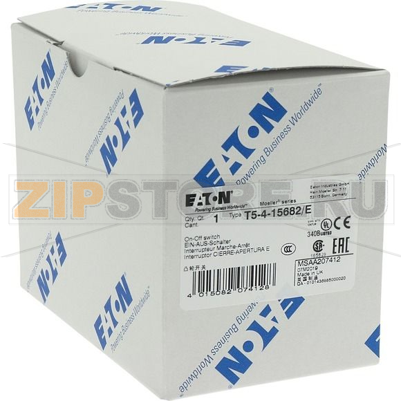 Переключатель вкл/выкл, 6-полюсн., 100 A, 90°, монтаж Eaton T5-4-15682/E 