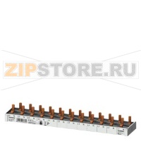 Компактная Pin шина, 10mm2 сечение: 1p/N 12x комп.устр. 1-пол. защ.от прикосн. 12 мод. фикс.длины Siemens 5ST3674-0