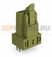 Розетка для печатных плат; прямые; 3-пол.; Код. B; светло-зеленые Wago 890-863