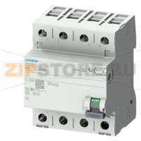УЗО тип B 40 A 3+N-пол. 500 mA 400 V 4 мод. короткая выдержка Siemens 5SV3744-4