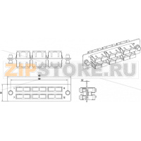 панель для FO-19BX с 6 SC (duplex) адаптерами, 12 волокон, одномод OS1/OS2, 120x32 мм, адаптеры цвета синий (blue)