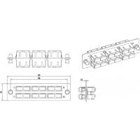 панель для FO-19BX с 6 SC (duplex) адаптерами, 12 волокон, одномод OS1/OS2, 120x32 мм, адаптеры цвета синий (blue)