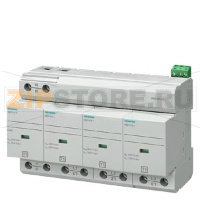 РАЗРЯДНИК МОЛНИЕЗАЩИТЫ ТИП 1 REQUIREMENT КАТЕГОРИЯ B, UC 350V PLUG-IN PROTECTION BLOCKS 4-ПОЛЮСА, 3+1 CIRCUIT ДЛЯ TN-S AND TT-SYSTEMS W. REMOTE DISPLAY Siemens 5SD7414-1