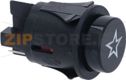 UNIPOLAR BLACK 16A BUTTON WITH UNSTABLE 