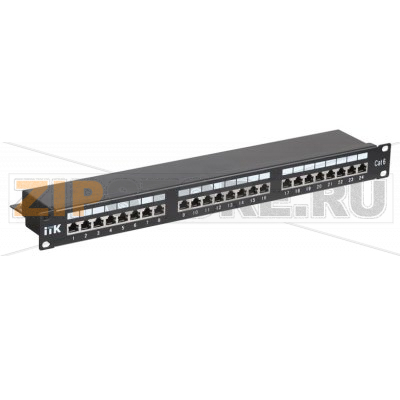 1U патч-панель кат.6 STP, 24 порта (Dual), с кабельным органайзером 
