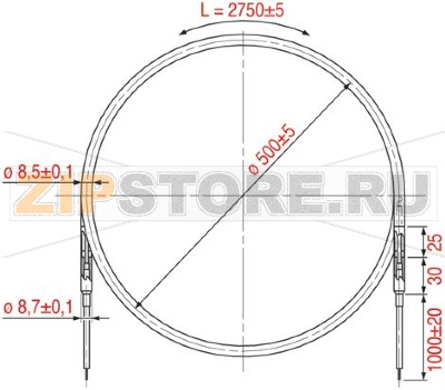 НАГРЕВАТЕЛЬНЫЙ ЭЛЕМЕНТ В ОБОЛОЧКЕ  RSV-275 1000 ВТ 230 В 