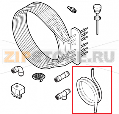 PE D.10 mm x7 water flexible pipe (3 mt long) Lainox ME061T    PE D.10 mm x7 water flexible pipe (3 mt long) Lainox ME061TЗапчасть на сборочном чертеже под номером: 19Название запчасти на английском&nbsp;языке: PE D.10 mm x7 water flexible pipe (3 mt long) Lainox ME061T