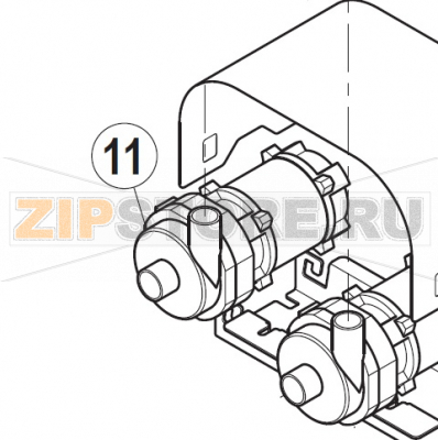 Rinse pump, assy Hobart UXT-10A                                                                                   Rinse pump, assy Hobart UXT-10AЗапчасть на сборочном чертеже под номером: 11Название запчасти на немецком языке языке: Rinse pump, assy Hobart UXT-10A
