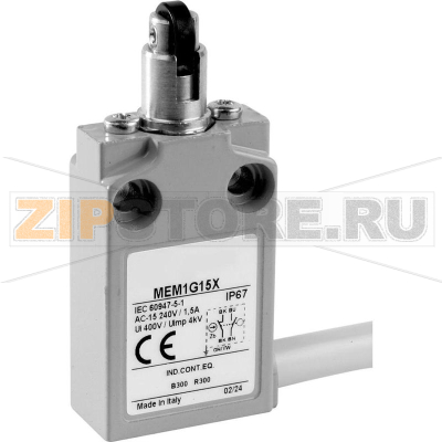 Выключатель концевой с роликом 24 В, 5 А, IP67, 1 шт Panasonic MEM1G14ZD 