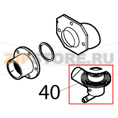 Washing and rinse hub Silanos E1000 Washing and rinse hub Silanos E1000Запчасть на деталировке под номером: 40